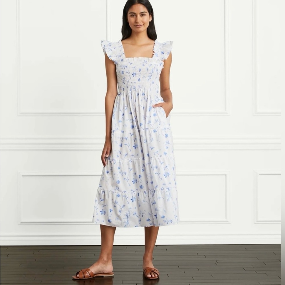 Hill House Home Ellie Nap Dress in Blue Botanical Print